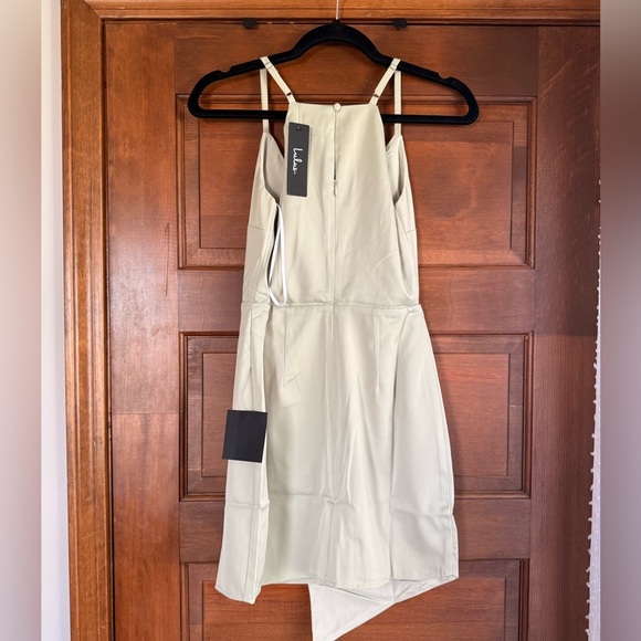 Lulus What a Stunner Sage Green Satin Asymmetrical Mini Dress - Picture 6 of 7